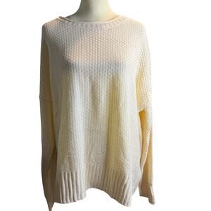 Lularoe "Harper" Ivory Waffle Knit Sweater, Plus Size 2XL, NWT